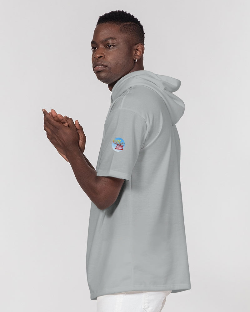 flying grey men's premium heavyweight short sleeve hoodie