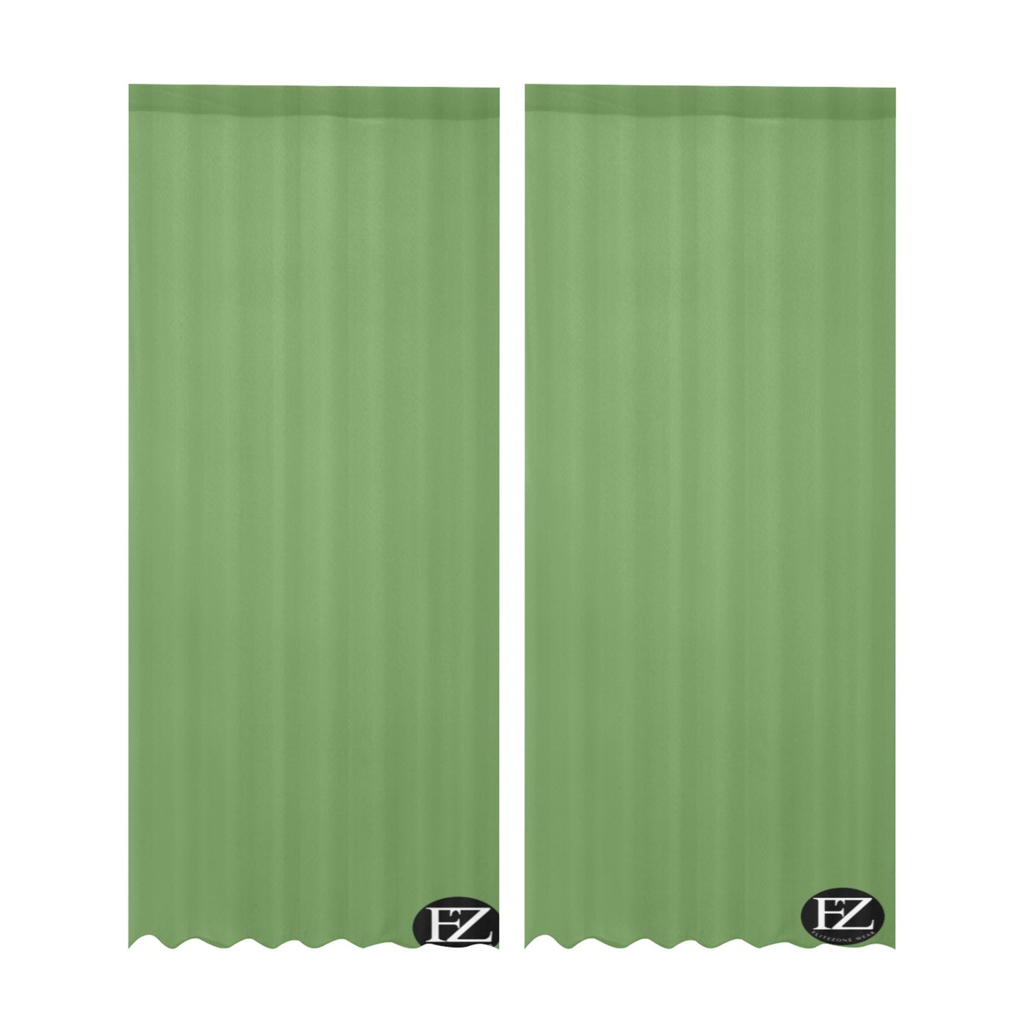 fz gauze curtain one size / fz room curtains - green gauze curtain 28"x95" (two pieces)