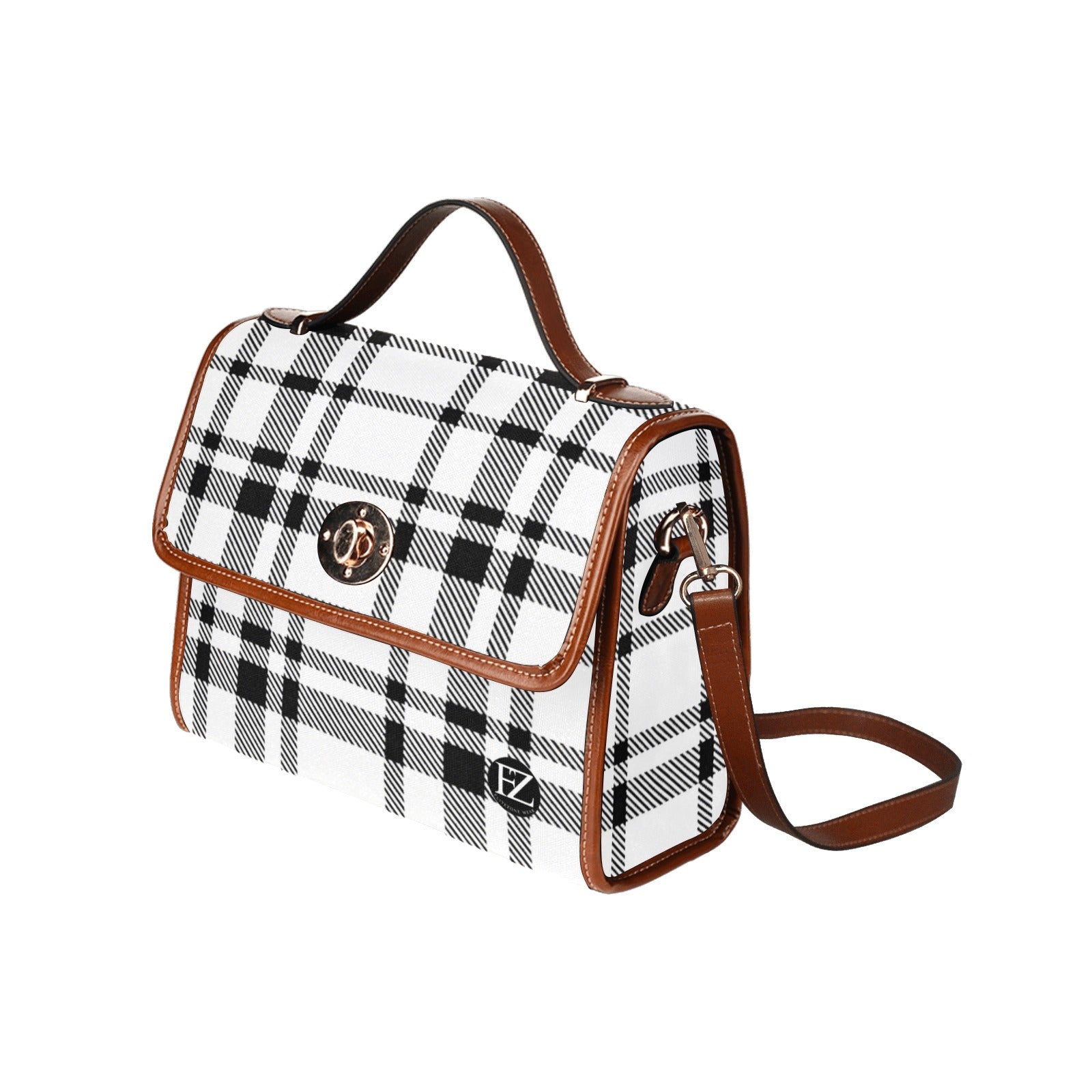 fz women's plaid hand bag