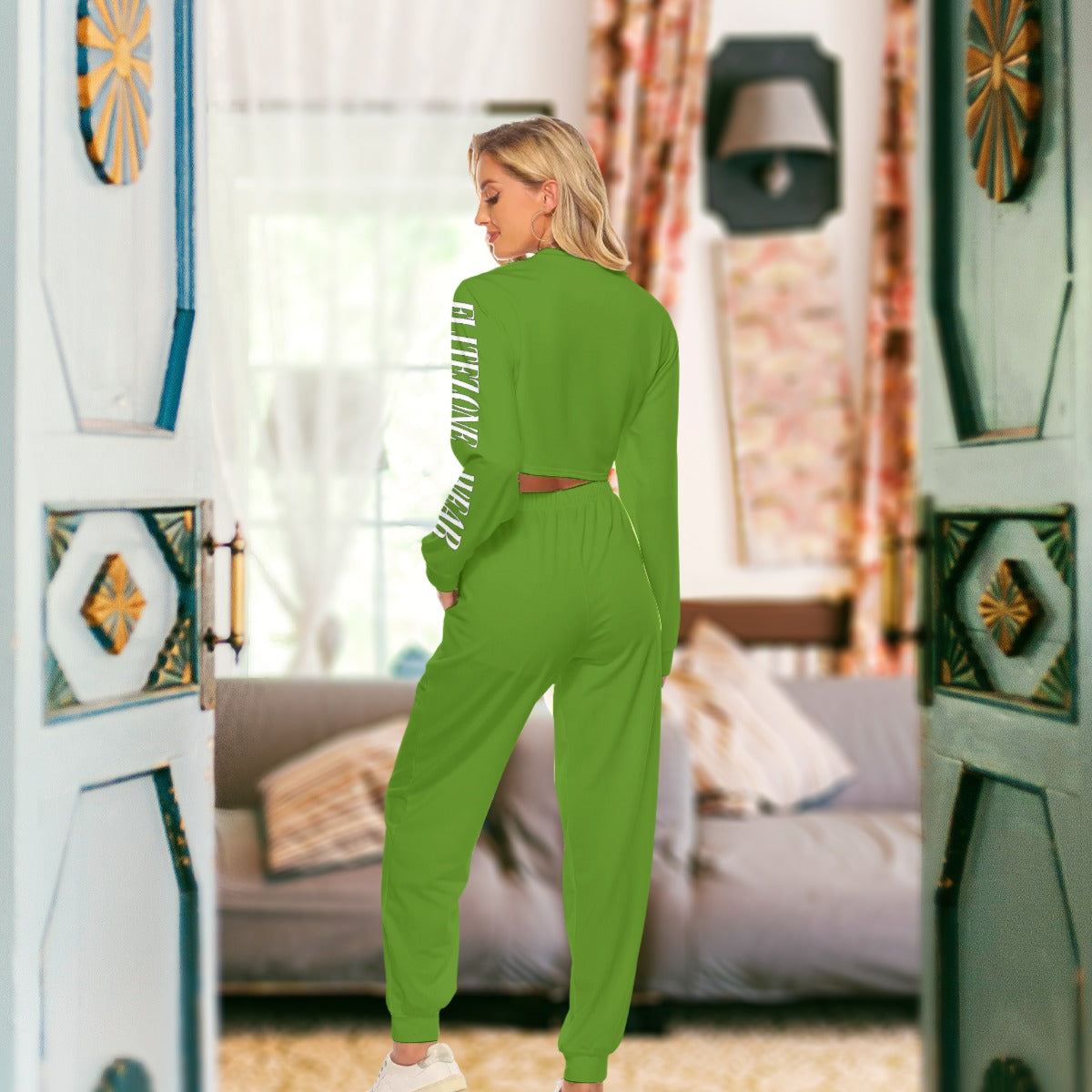 fz women's crop sweatshirt suit