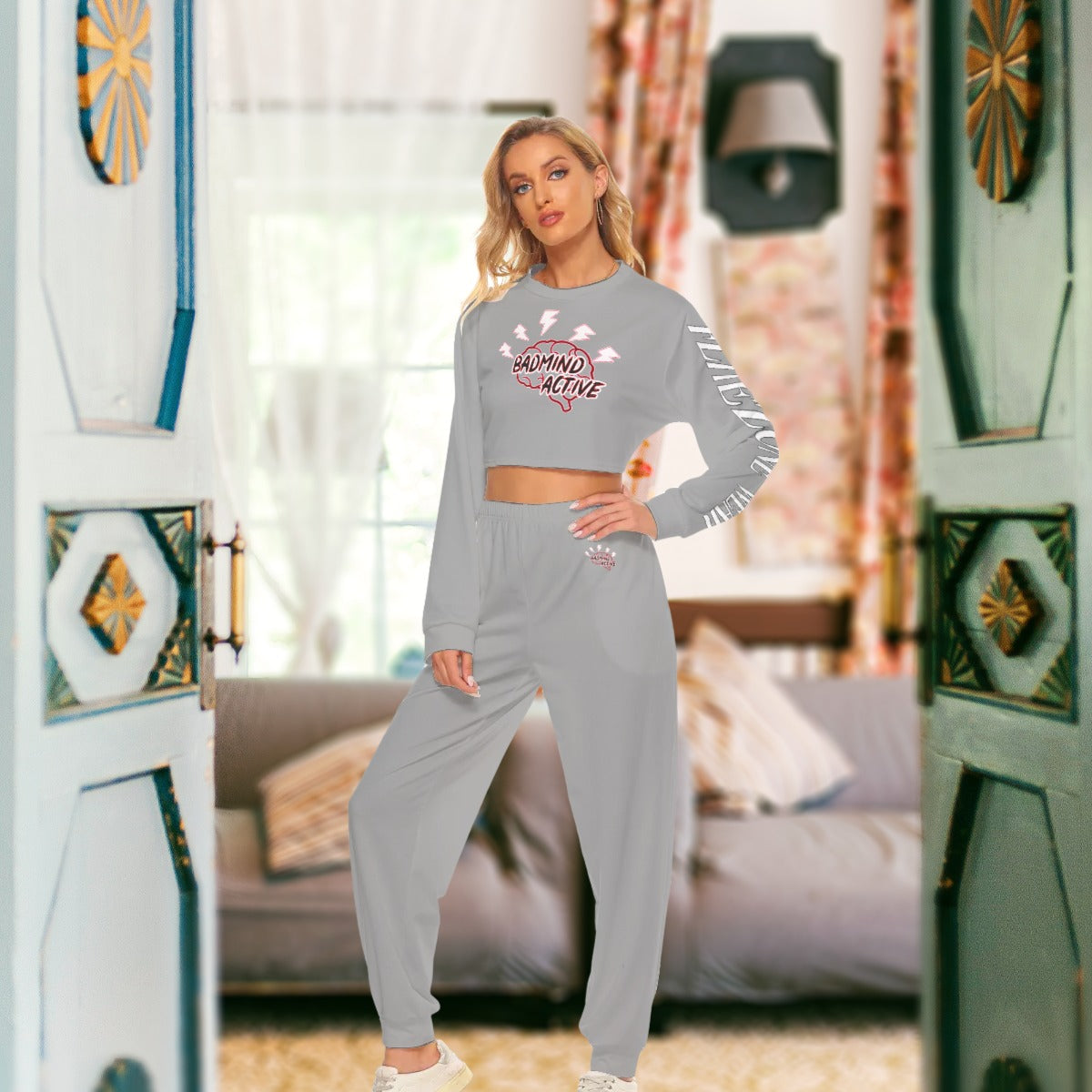 fz women's crop sweatshirt suit