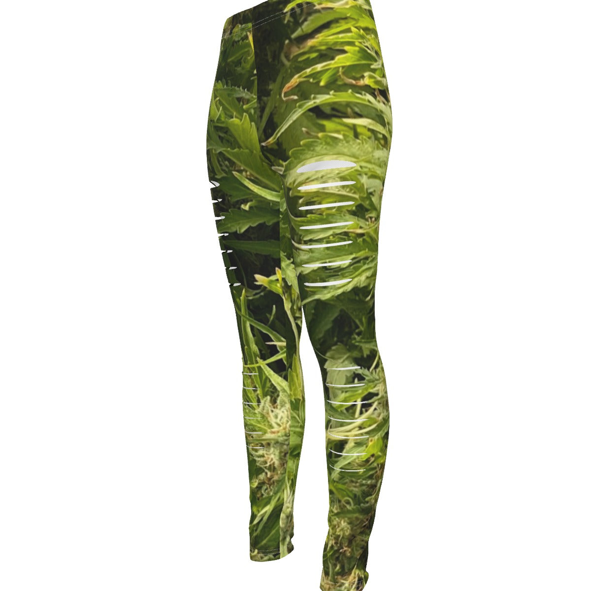 all-over print women's ripped leggings