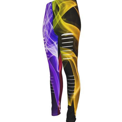 all-over print women's ripped leggings