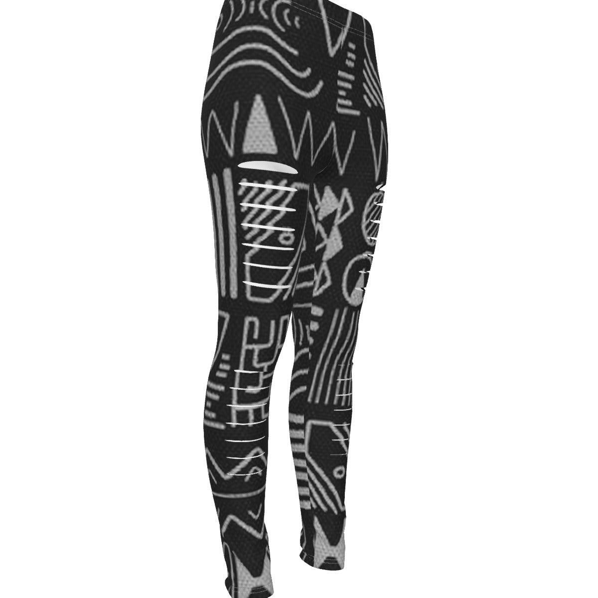 all-over print women's ripped leggings