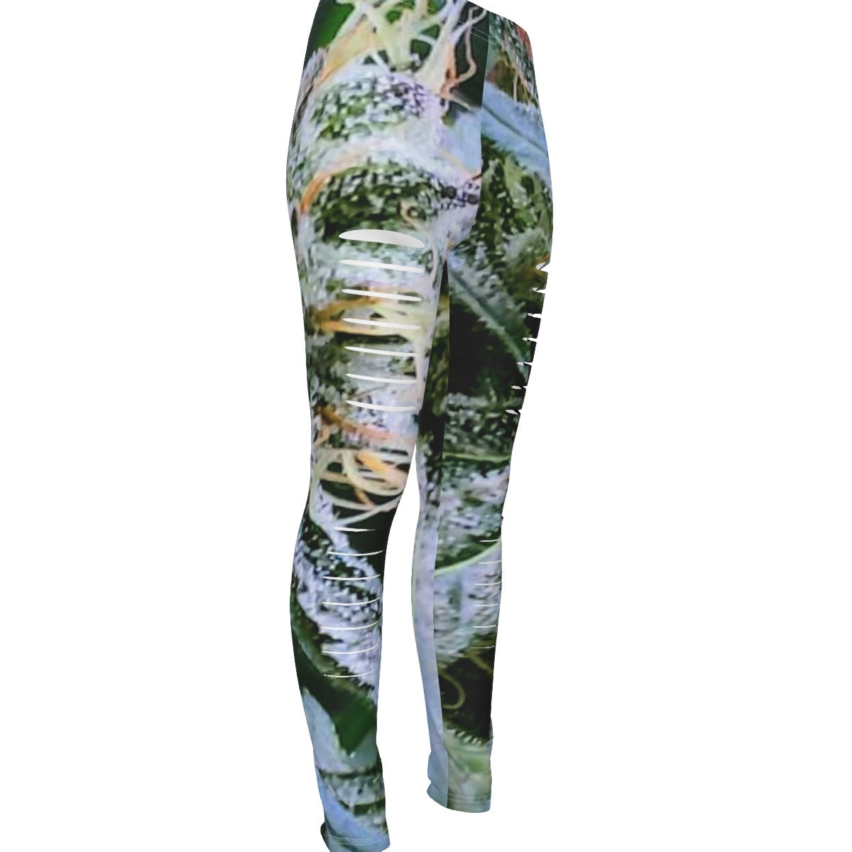 all-over print women's ripped leggings