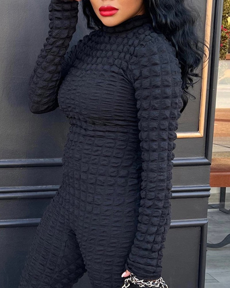 FZ Women's Textured Zip Back Jumpsuit - FZwear