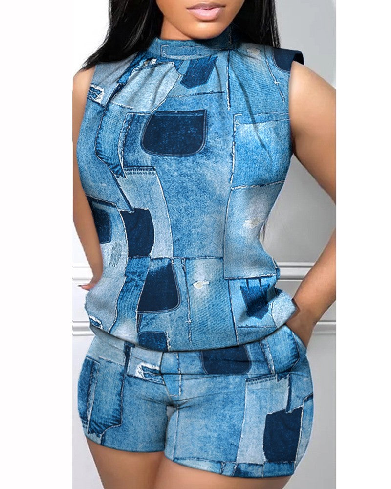 FZ Women's Plus Size Print Shorts Suit - FZwear