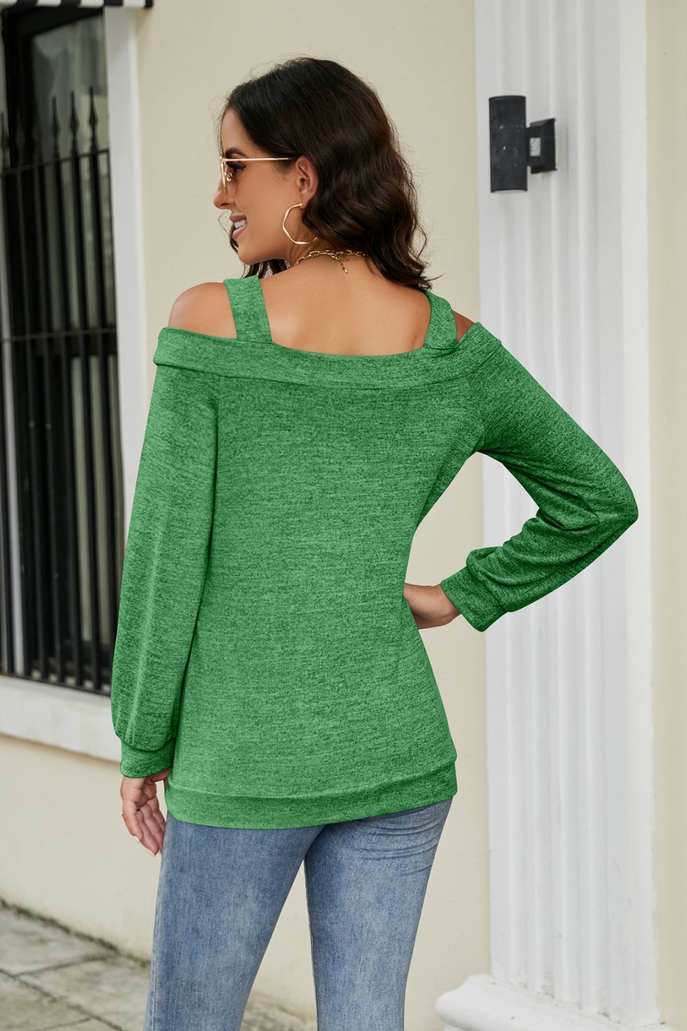 cutout cold-shoulder top