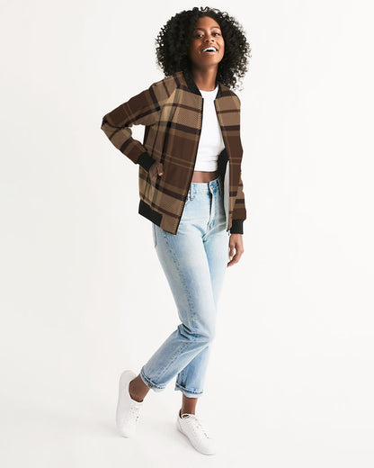 fz plaid women's bomber jacket