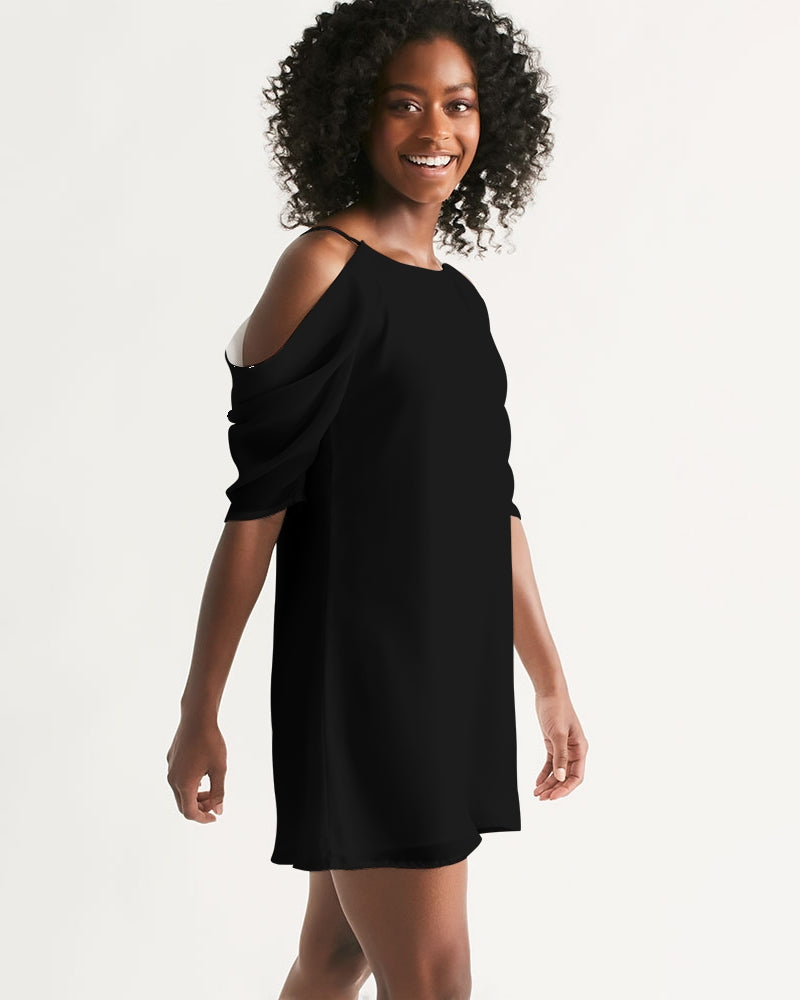 plain flite women's open shoulder a-line dress