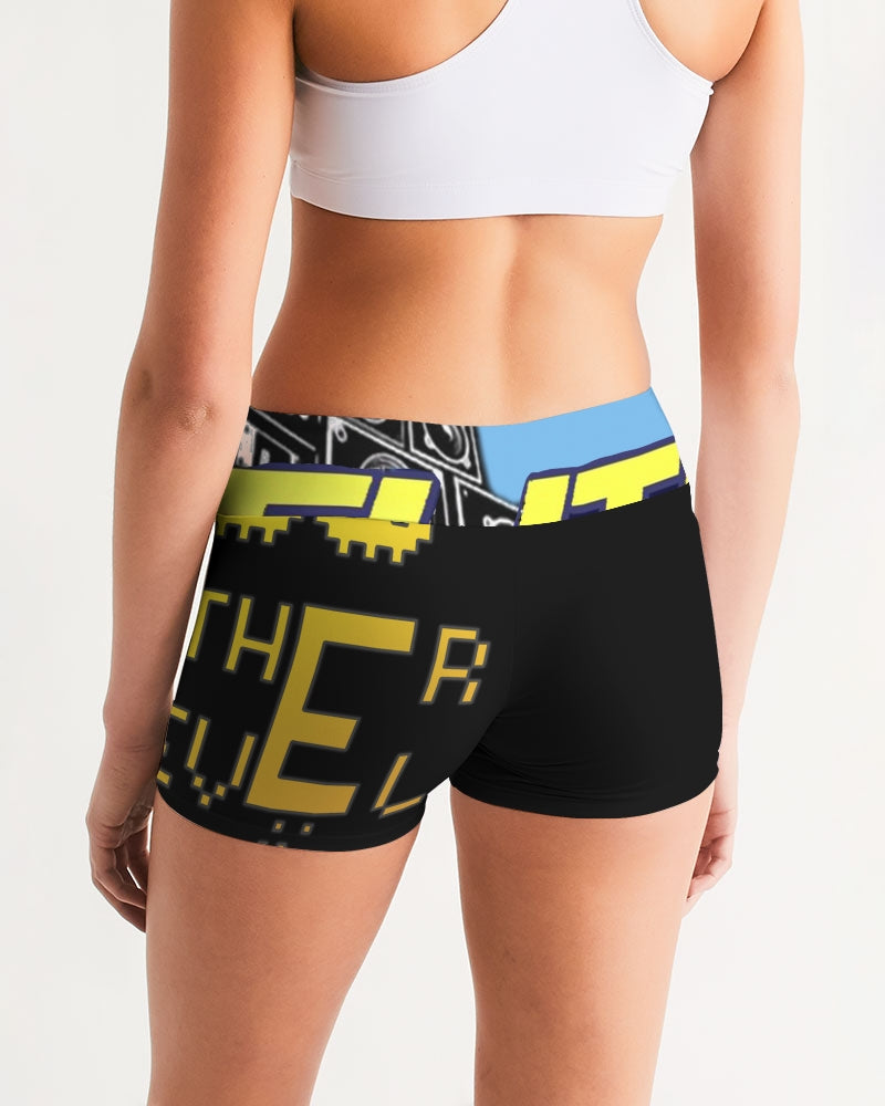 dark flite women's mid-rise yoga shorts