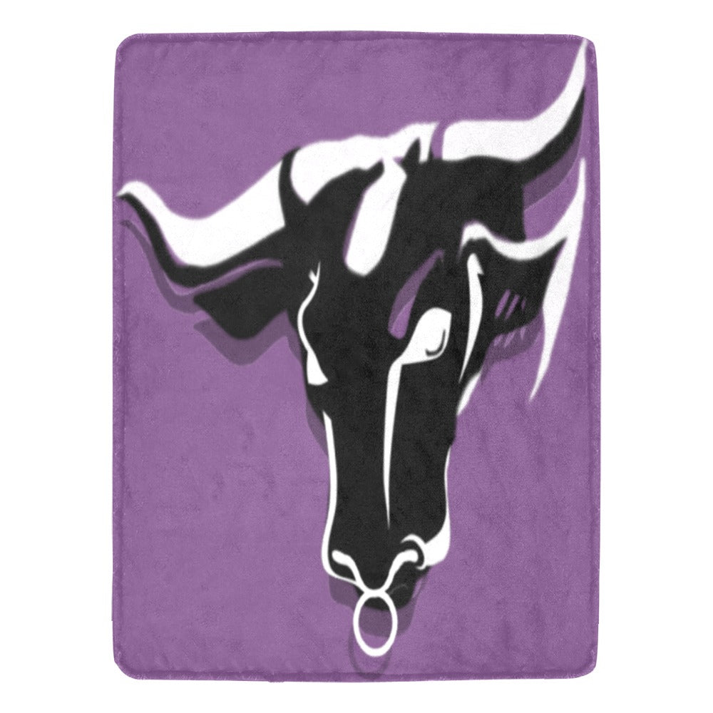 fz blanket bull (l) one size / fz bull blanket - purple ultra-soft micro fleece blanket 60" x 80"(made in usa)