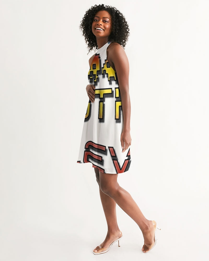 white flite women's halter dress