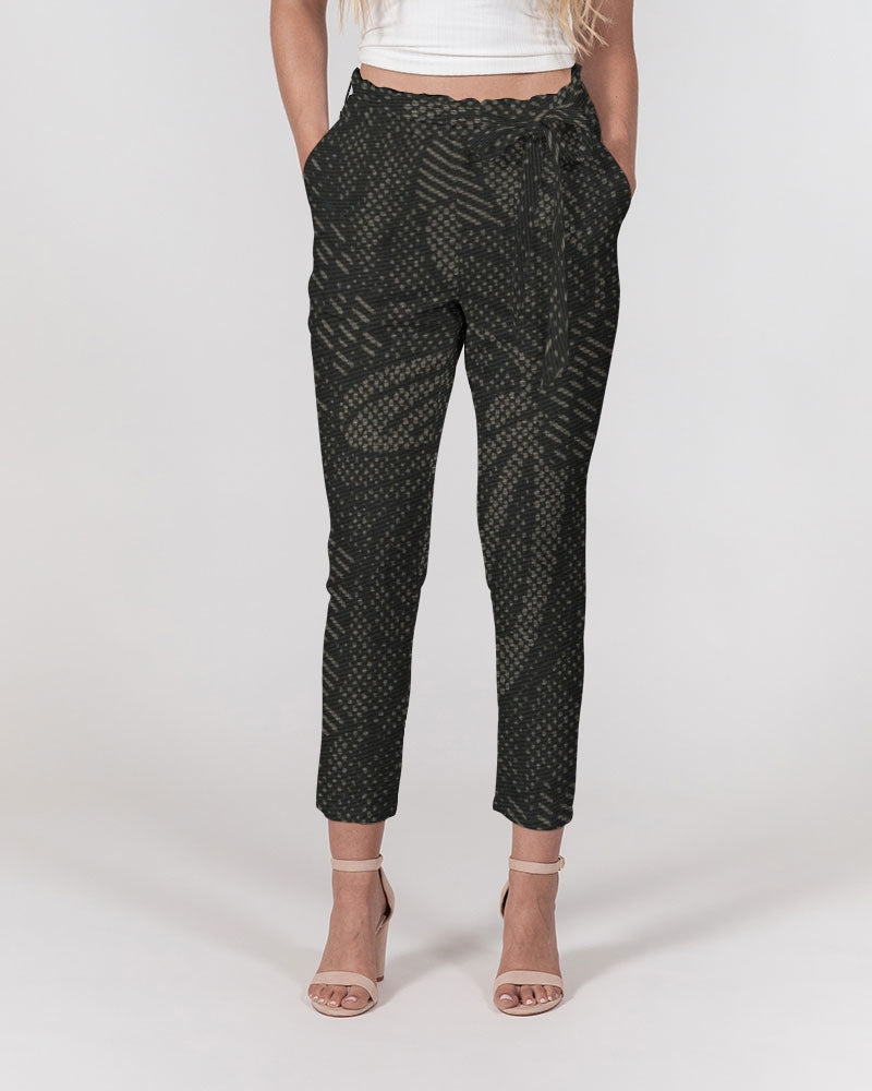 fz abstract women's belted tapered pants