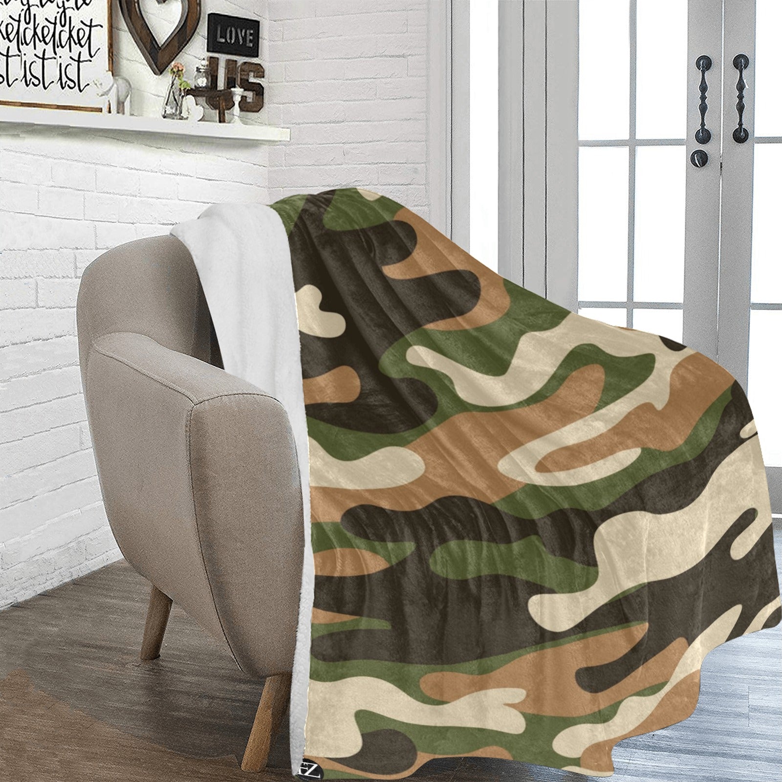 fz army tye blanket ultra-soft micro fleece blanket 70"x80"