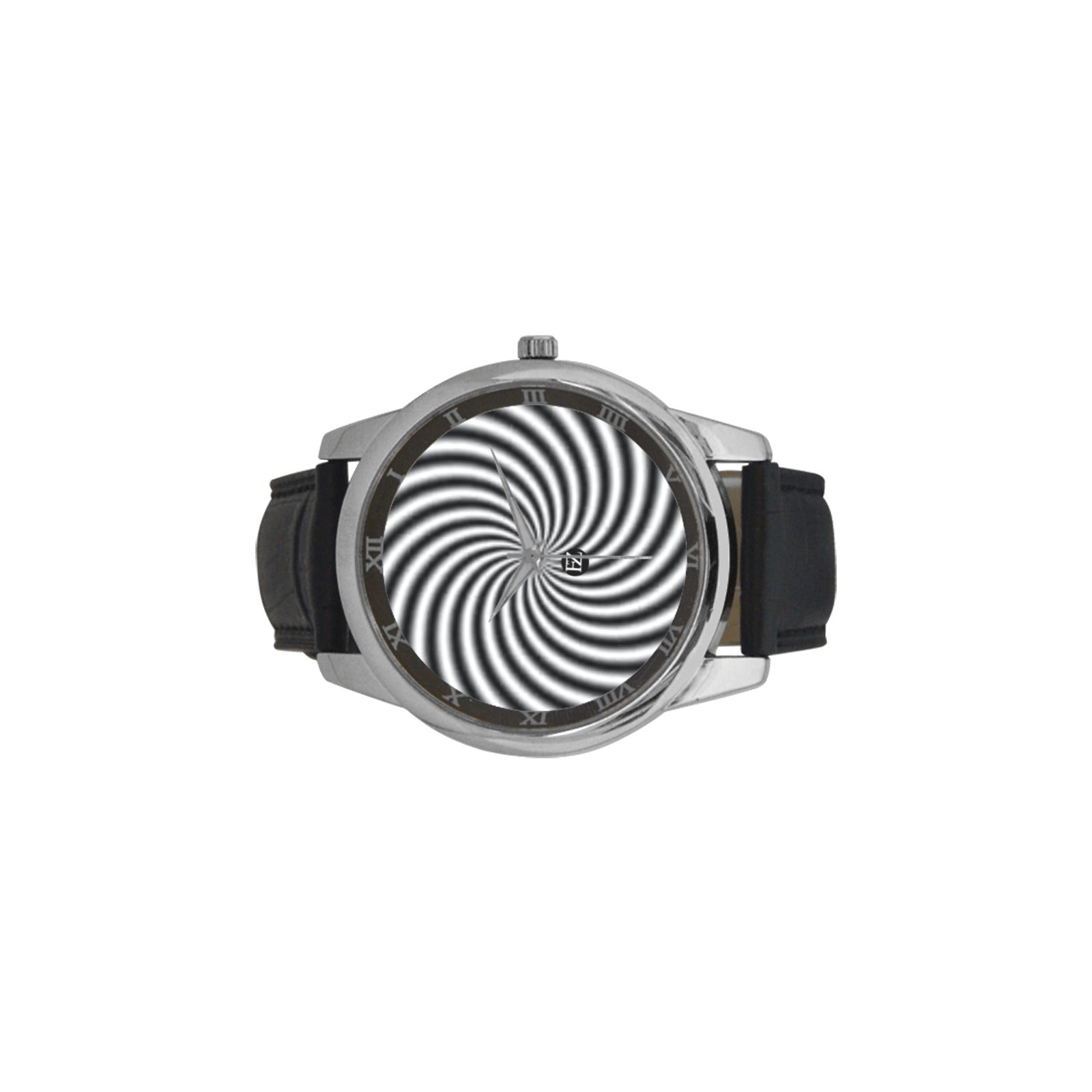 fz men's watch men's leather strap large dial watch (model 213)