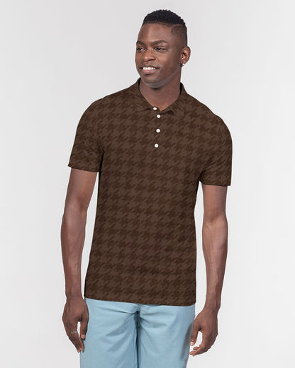 fz plaid men's slim fit short sleeve polo