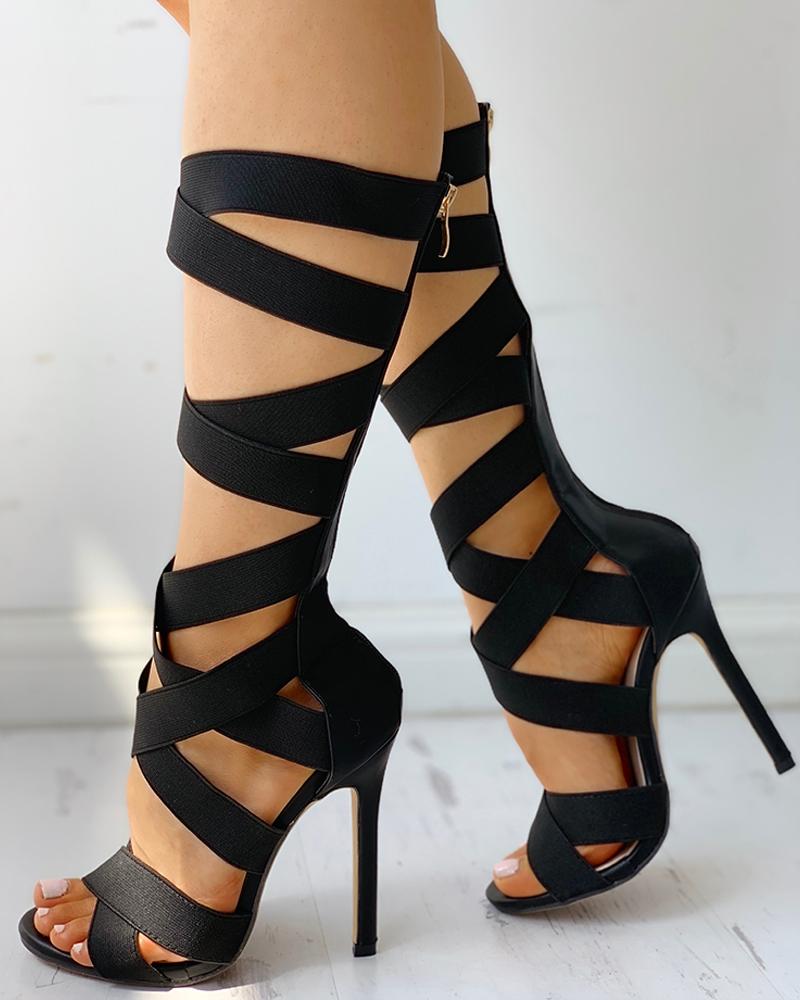 FZ Women's Bandage Lace-Up Thin Heels Shoes - FZwear