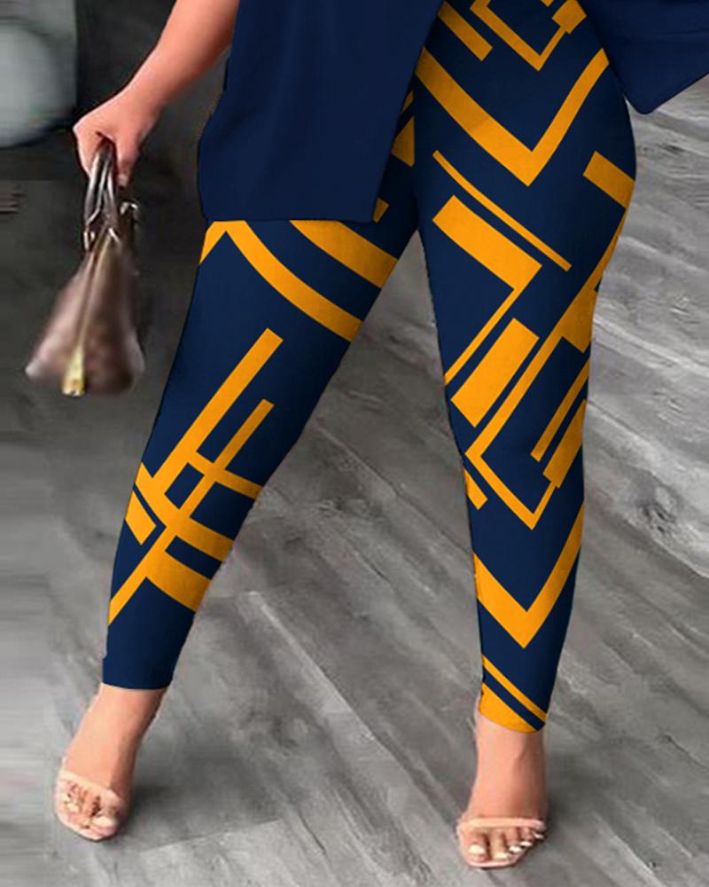 FZ Women's Plus Size Geometric Print Pants Suit - FZwear