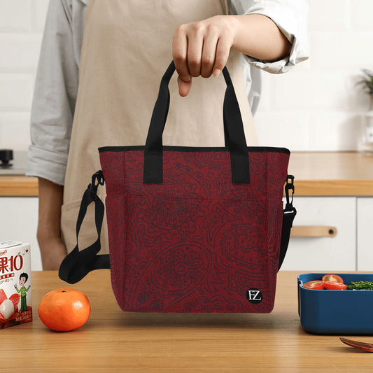 fz lunch bag - abstract 2 insulated lunch tote bag with shoulder strap (model1724)