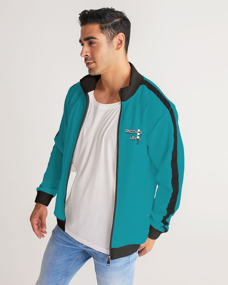 blue sky men's stripe-sleeve track jacket
