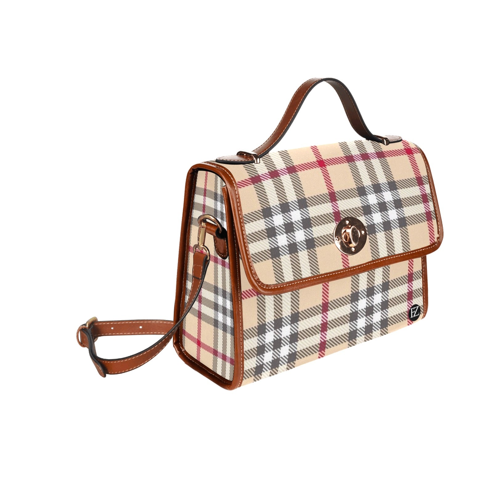 fz  designer plaid handbag