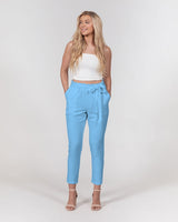 blue sky women's belted tapered pants