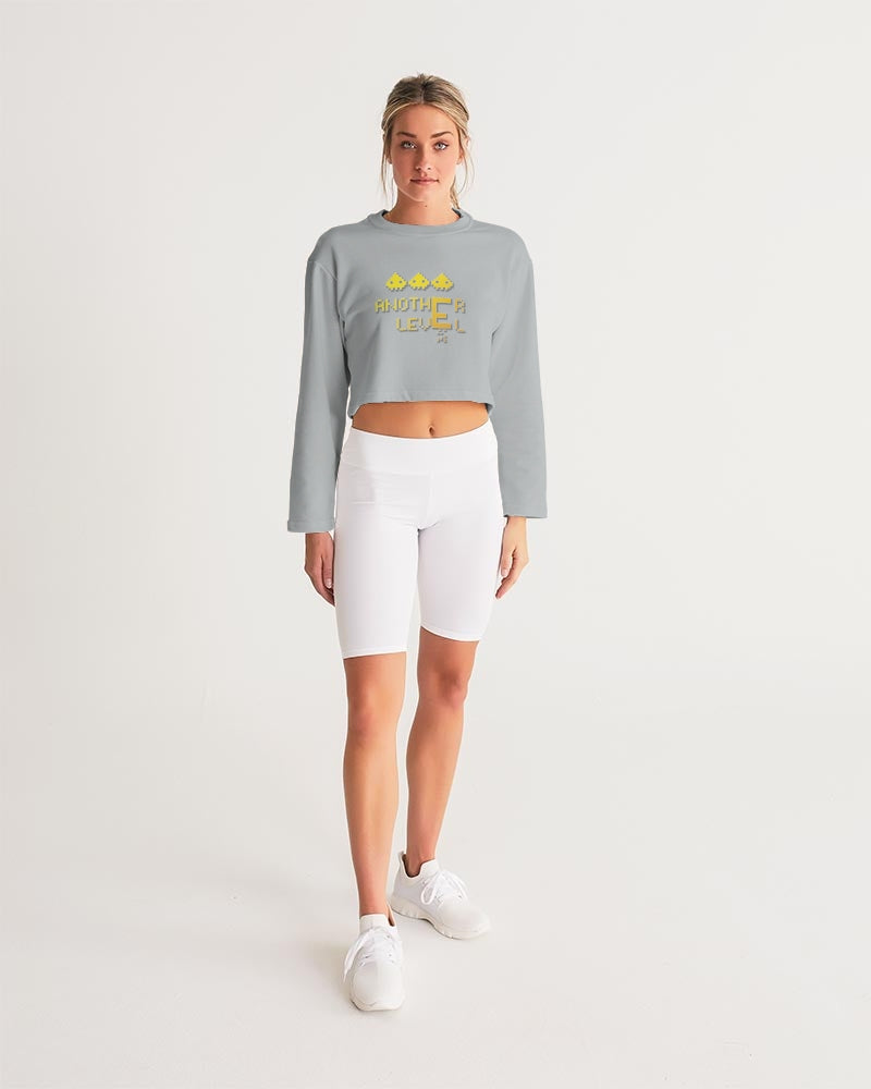 flying grey women's cropped sweatshirt