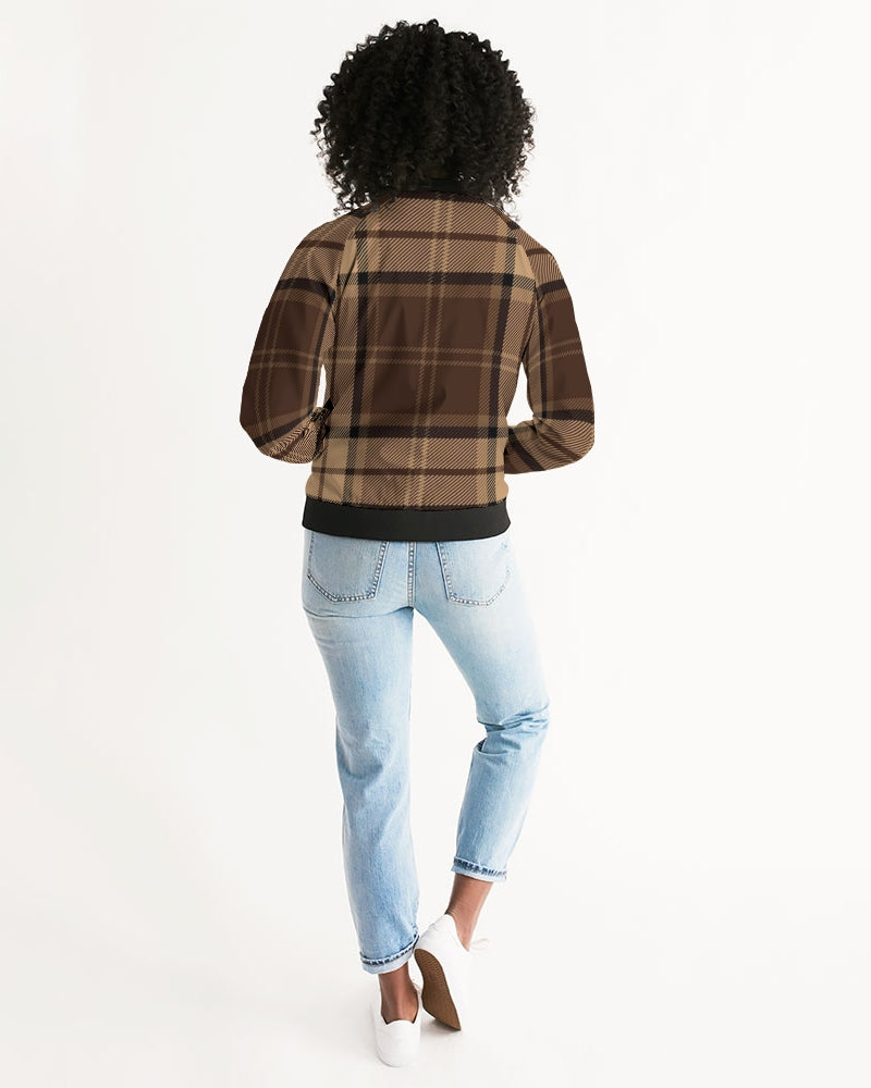 fz plaid women's bomber jacket