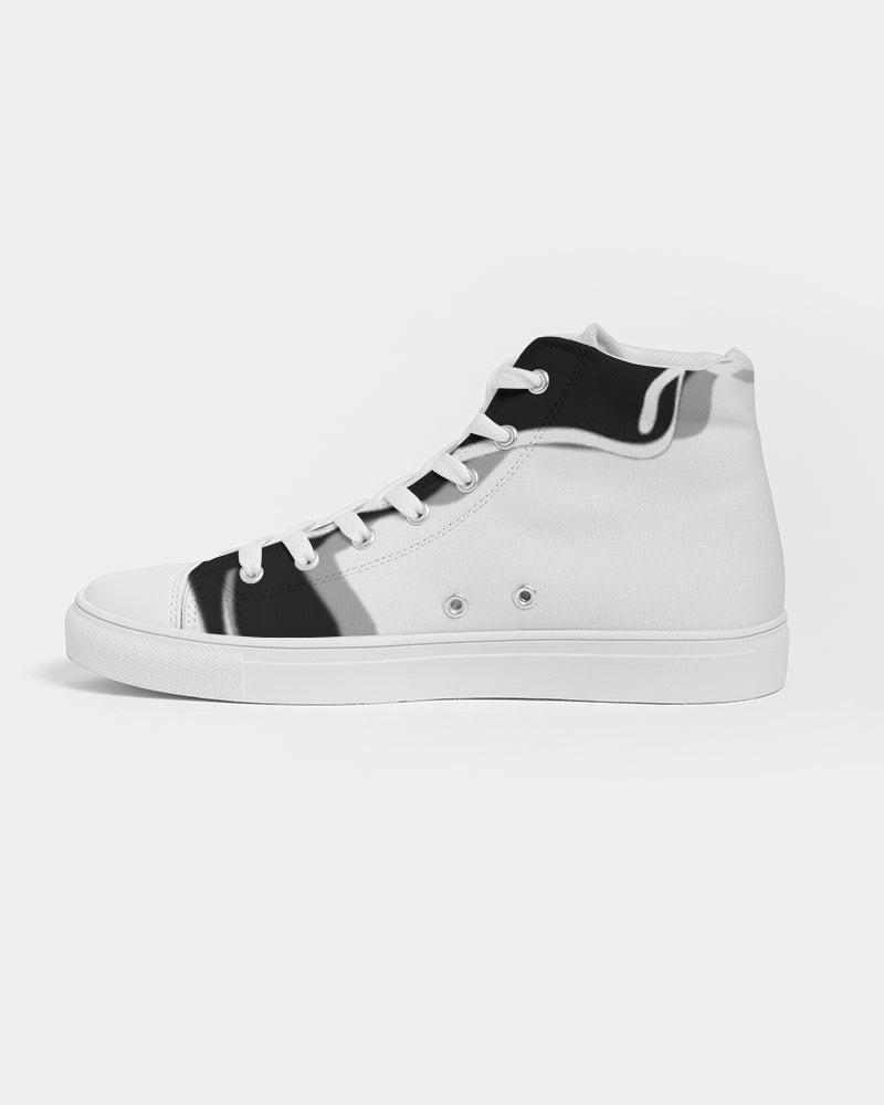 the white  bull men's hightop canvas shoe
