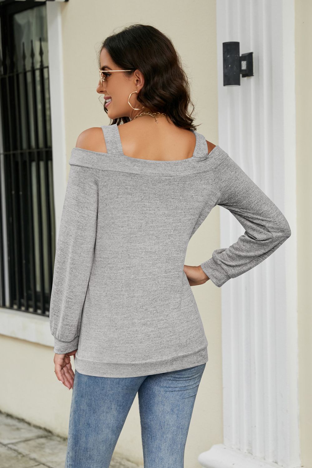 cutout cold-shoulder top