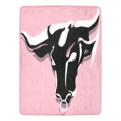 fz blanket bull (l) one size / fz bull blanket - pink ultra-soft micro fleece blanket 60" x 80"(made in usa)