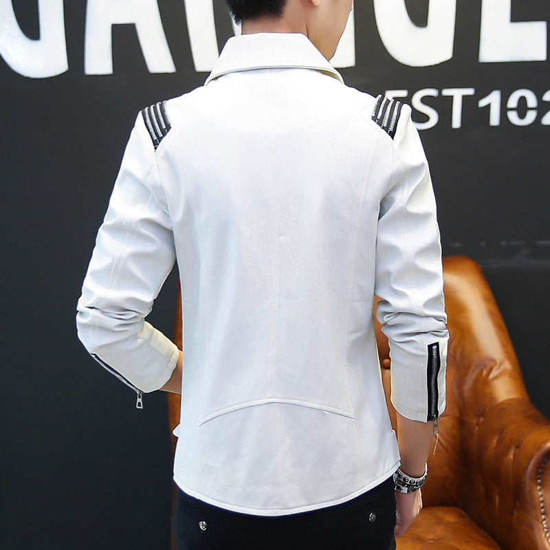 FZ Men's "F1" Faux Leather Motor Biker Jacket - FZwear