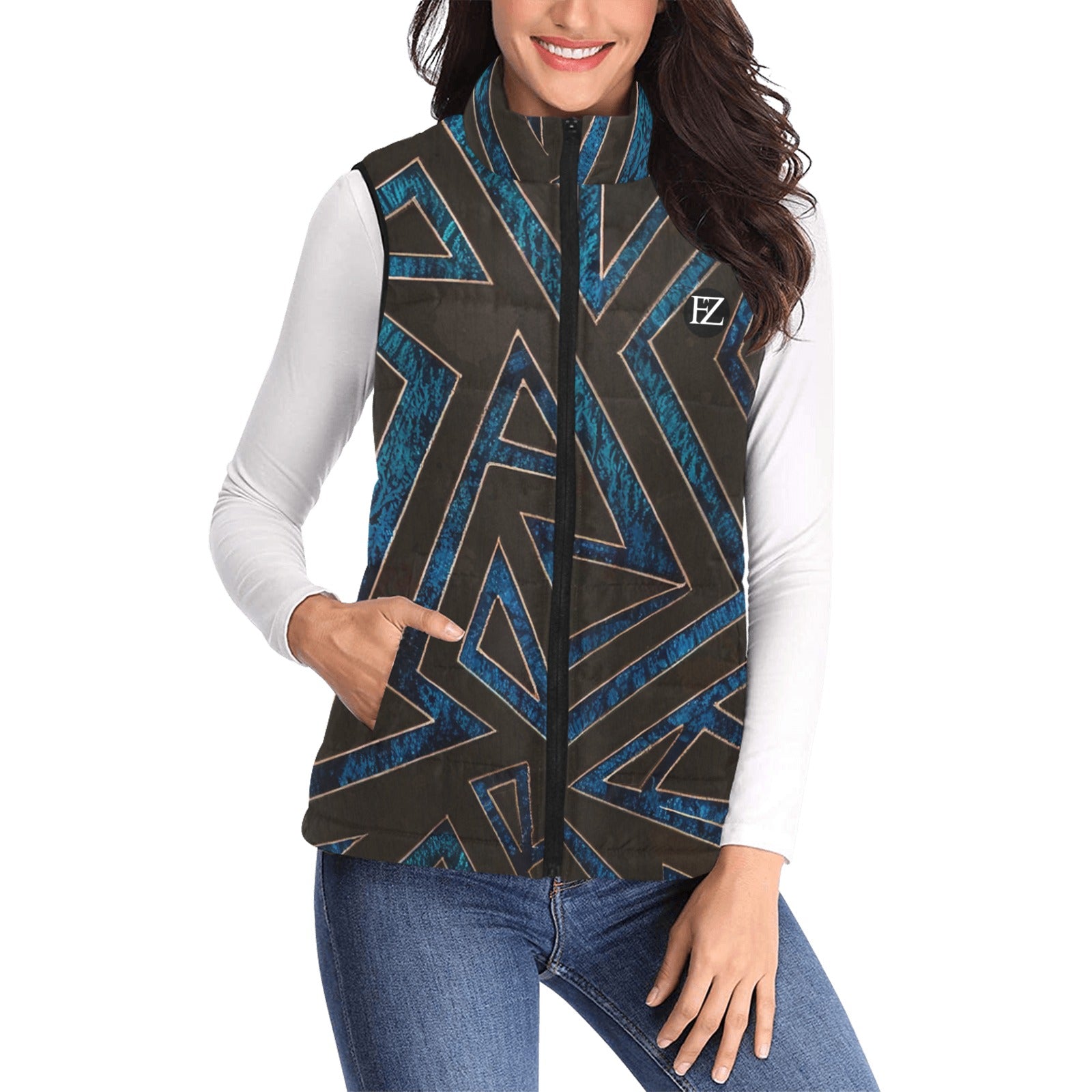 FZ  Women's African Print Puff Jacket 4 - FZwear