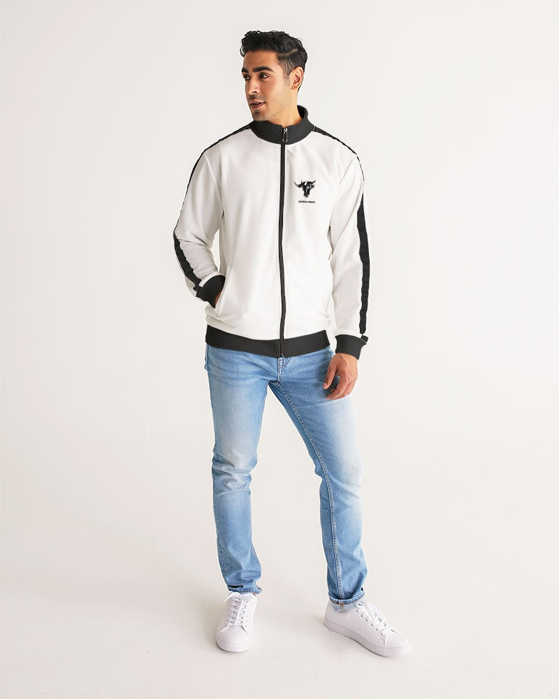 the white  bull men's stripe-sleeve track jacket