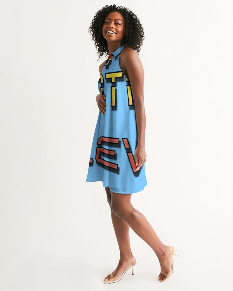 blue sky zone women's halter dress