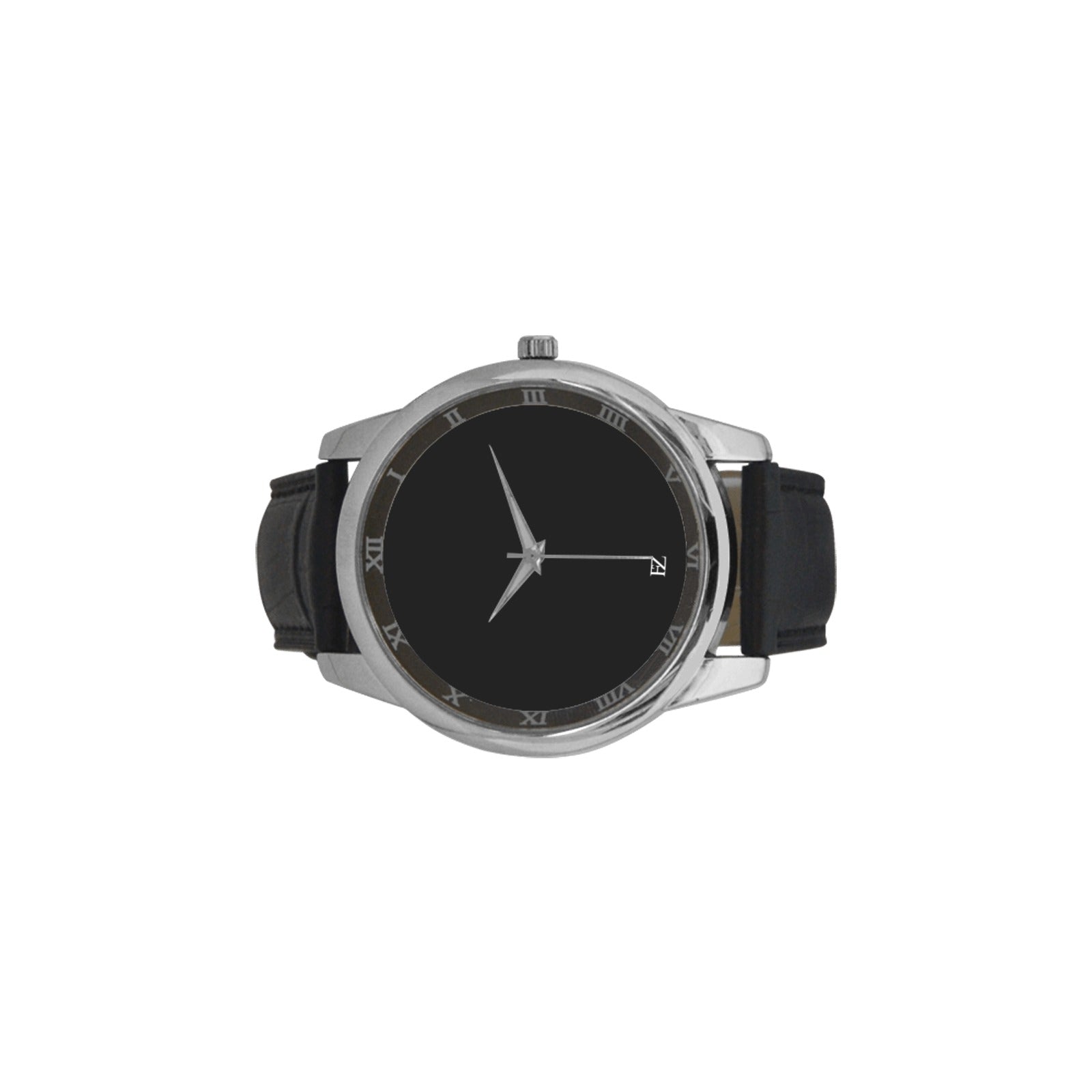 fz men's watch men's leather strap large dial watch (model 213)