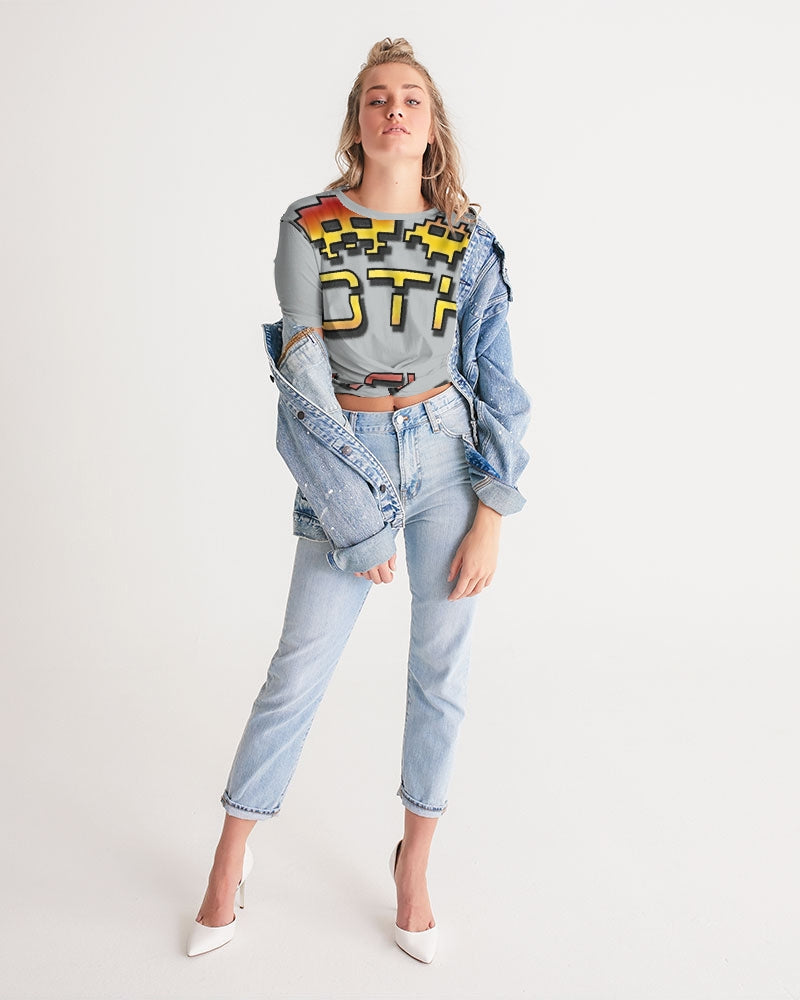 grey zone women's twist-front cropped tee