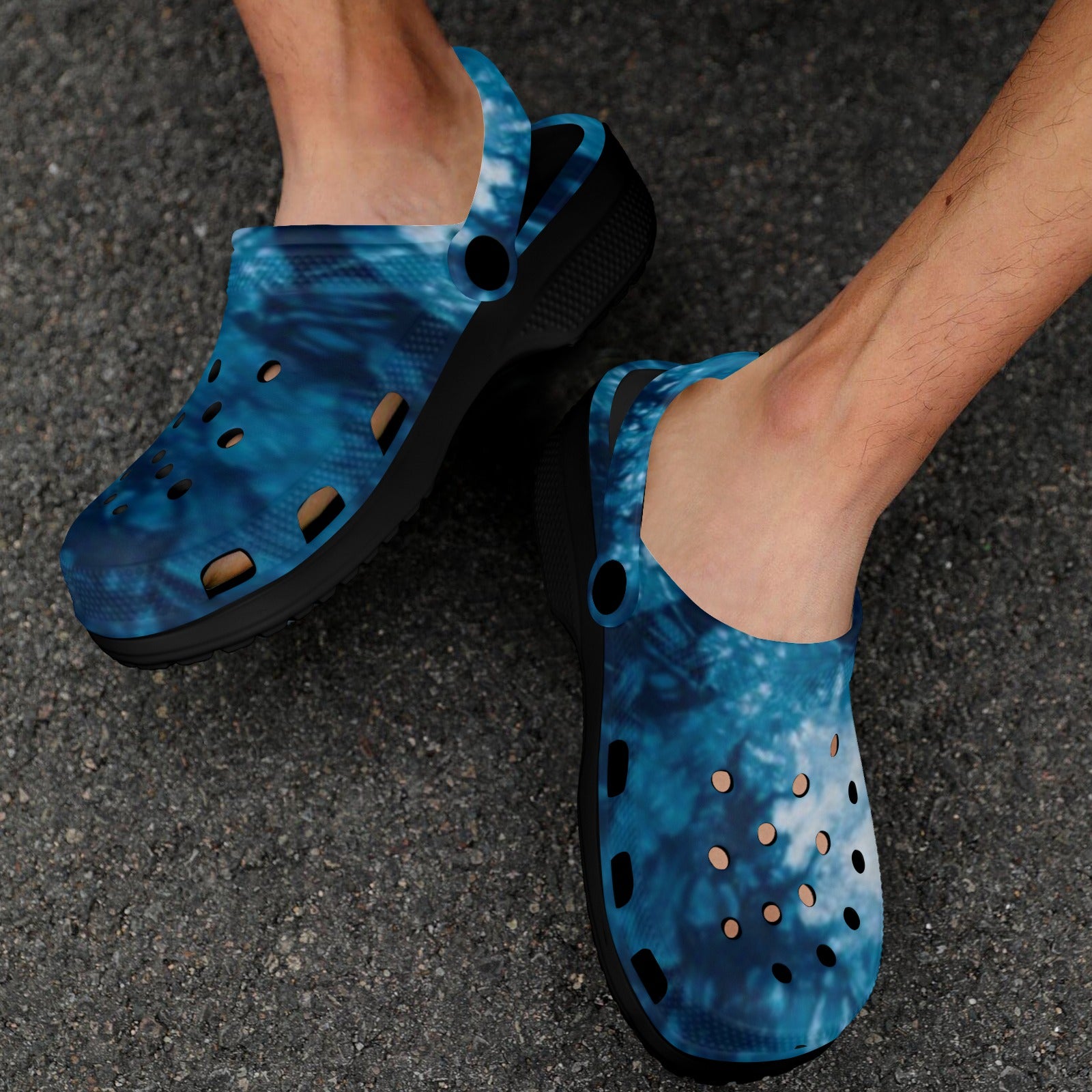 fz unisex sandals - abstract blue custom print adults clogs