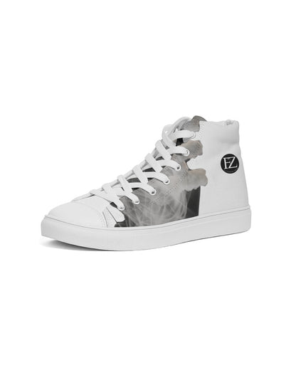 clean stamp women's hightop canvas shoe