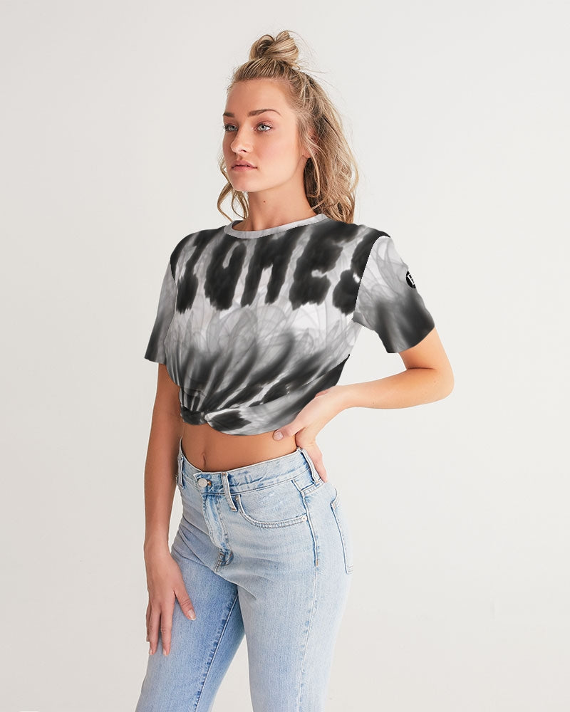 weed zone women's twist-front cropped tee