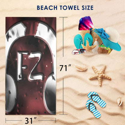 fz beach towel abstract 2 beach towel 31"x71"(two sides with different printing)