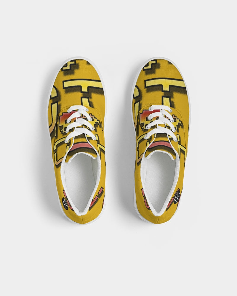yellow zone women's lace up canvas shoe