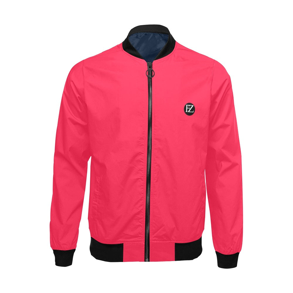 fz men's designer jacket- fuchsia men's all over print casual jacket (model h19)