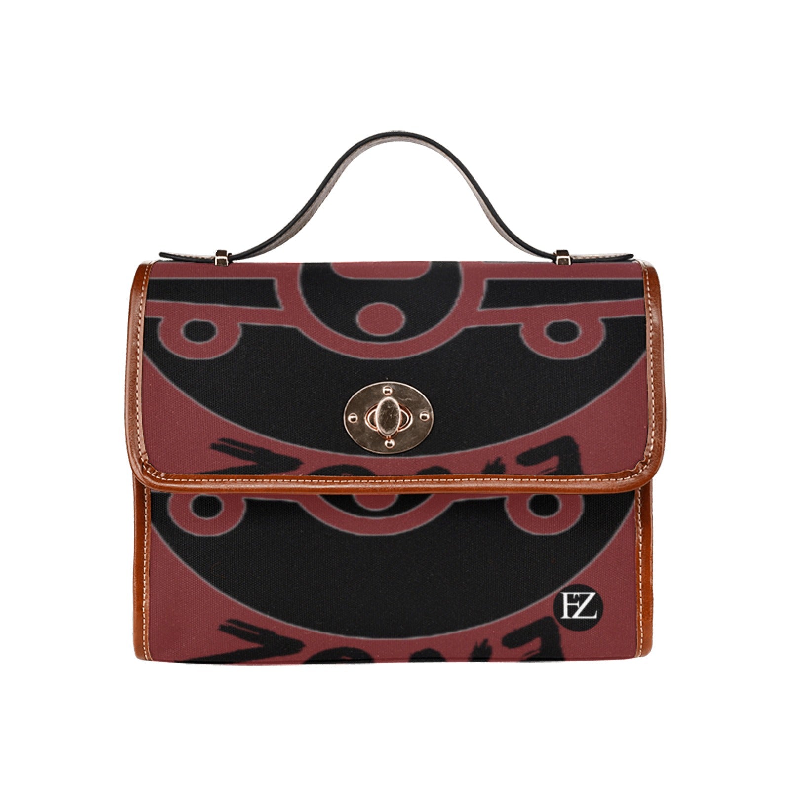fz women's handbag - abstract one size / fz future handbag - abstract all over print waterproof canvas bag(model1641)(brown strap)