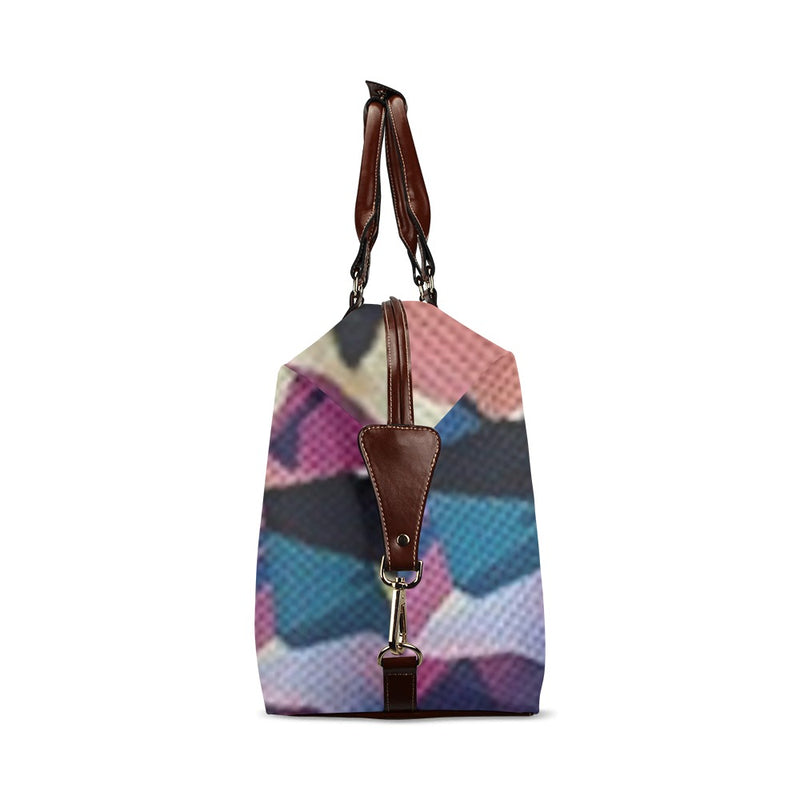 fz denim print travel bag flight bag(model 1643)