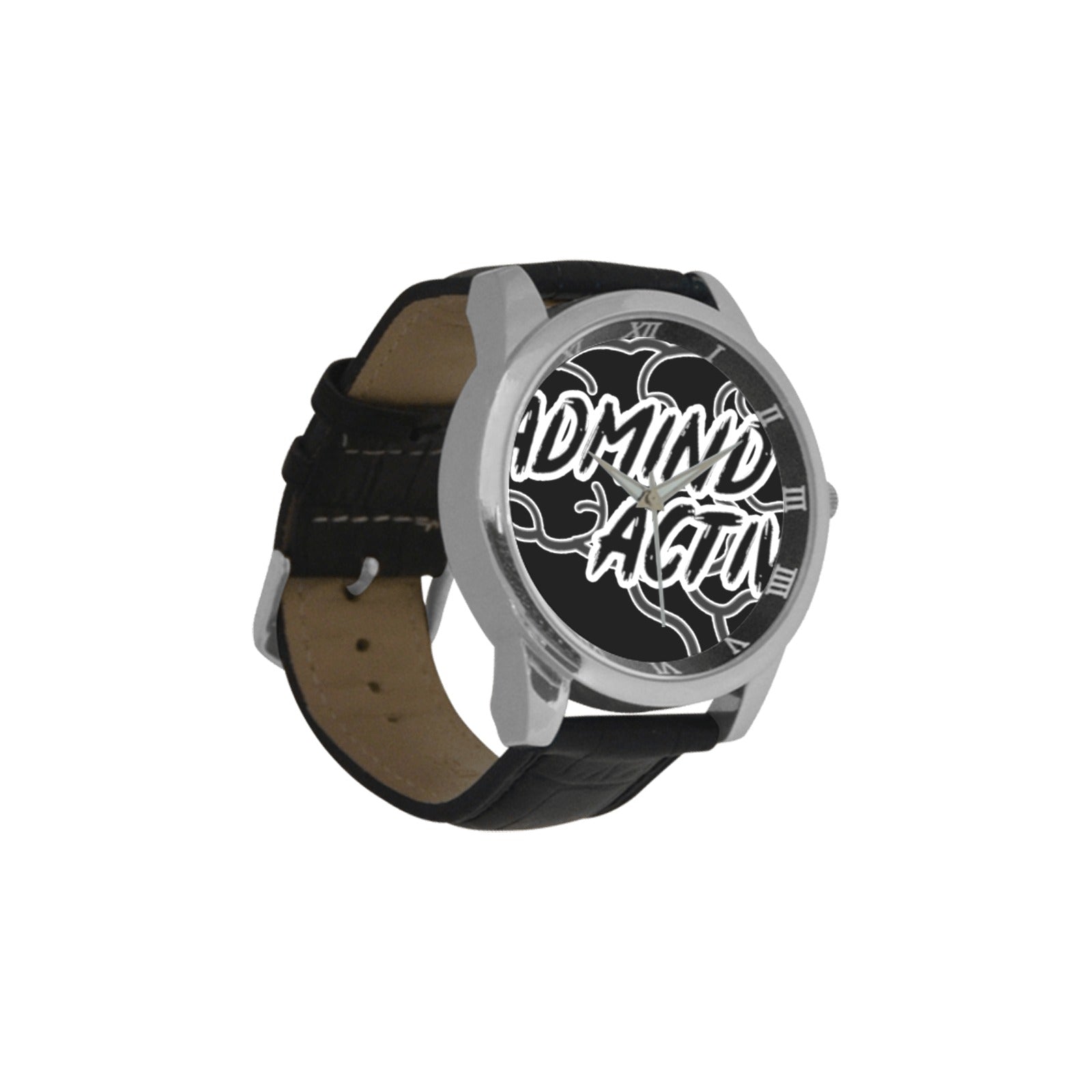 fz men's watch men's leather strap large dial watch (model 213)