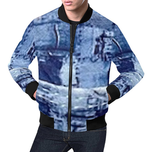 fz men's designer jacket- denim look men's all over print casual jacket (model h19)