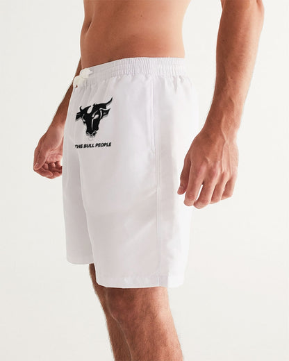 the white  bull men's swim trunk