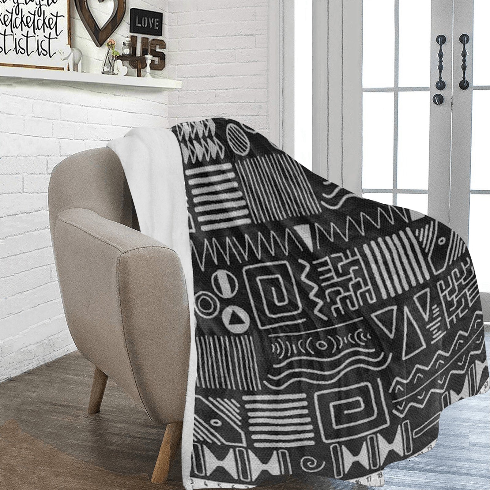 fz egypt b&w blanket ultra-soft micro fleece blanket 70"x80"